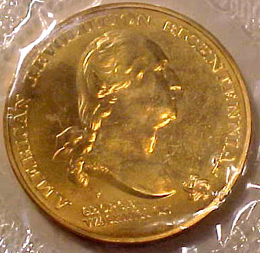 Franklin Mint Solid Bronze Medal 1975 America/'s Bicentennial George Washington